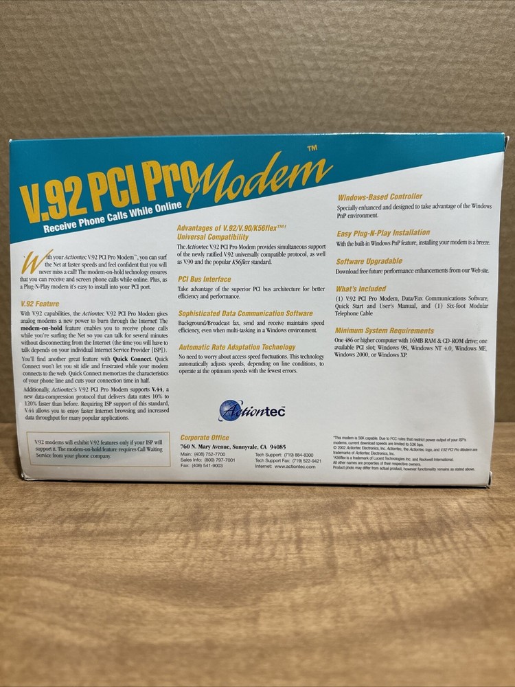 Action-Tec Pro V92 (PCIV9219-01) 56 Kbps