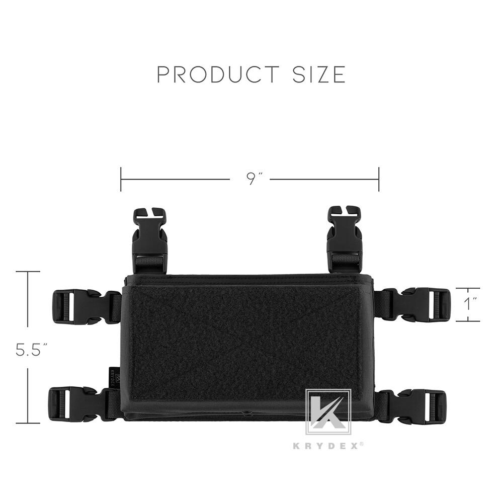 KRYDEX Tactical Placard Holder Front Panel & Removable Buckle for Chest Rig Vest