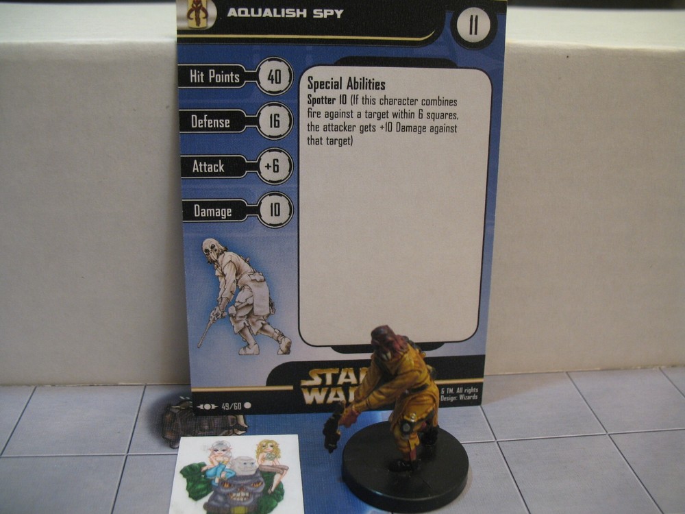 =Star Wars Miniatures CLONE STRIKE Aqualish Spy 49/60 with card=