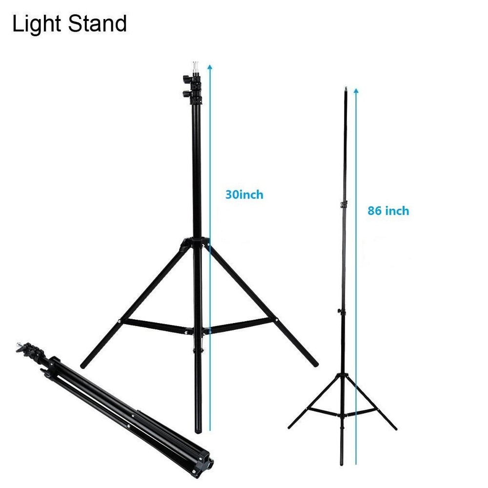 3 x Softbox Continuous Lighting Studio with 3 Adjustable Light Stands Carry Bag