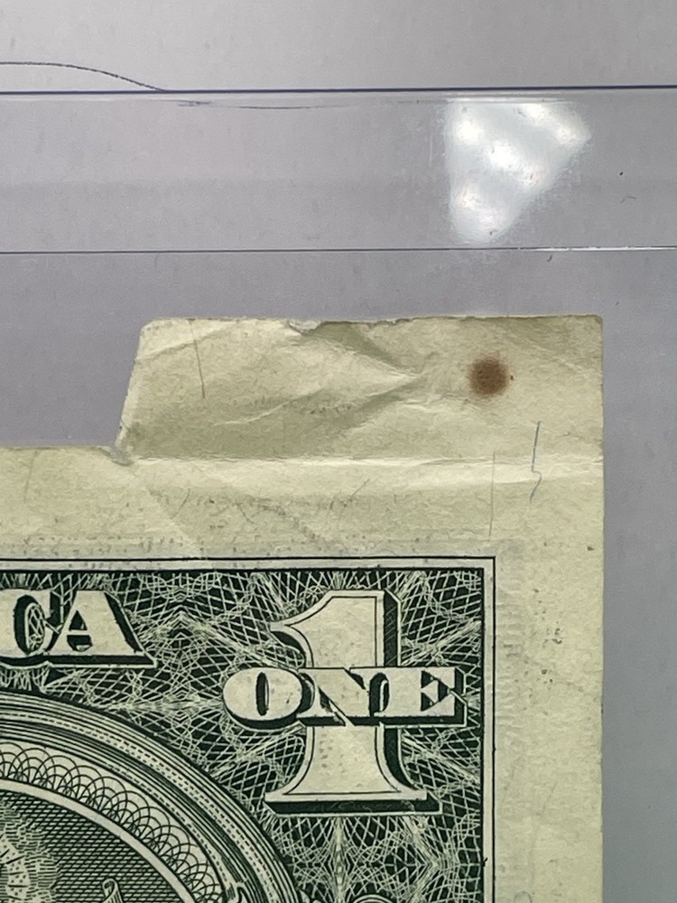 $1 2006 MAJOR CUTTING BUTTERFLY FOLD ERROR “A” RUN D/C Printed One Dollar Bill