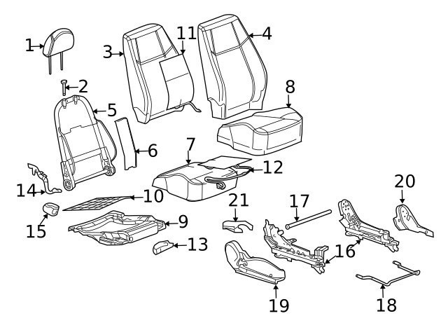 Genuine GM Headrest Guide 15883307