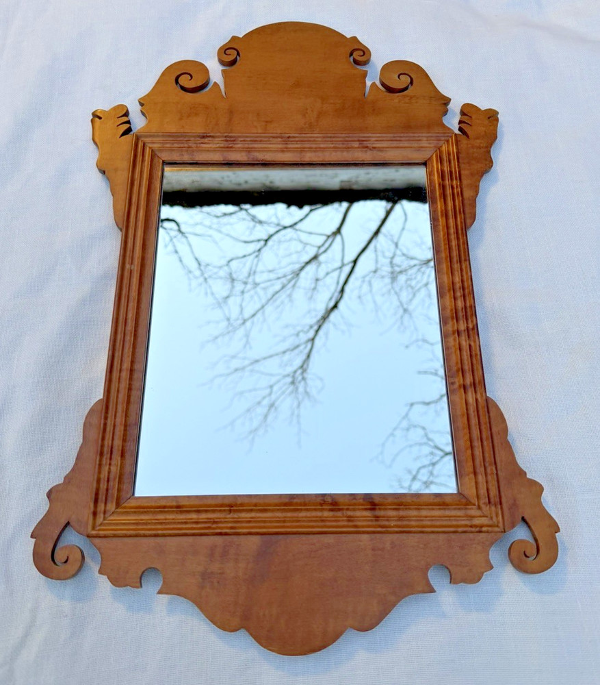 Signed Robert Treat Hogg 1973 Benchmade Maple Chippendale Mirror