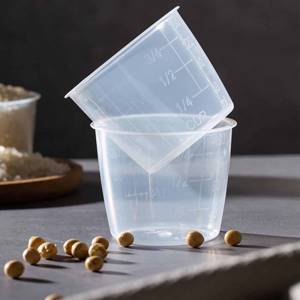 5Pcs Plastic Transparent Rice Measuring Cup, Rice Cooke Laundry Measuring Cup...