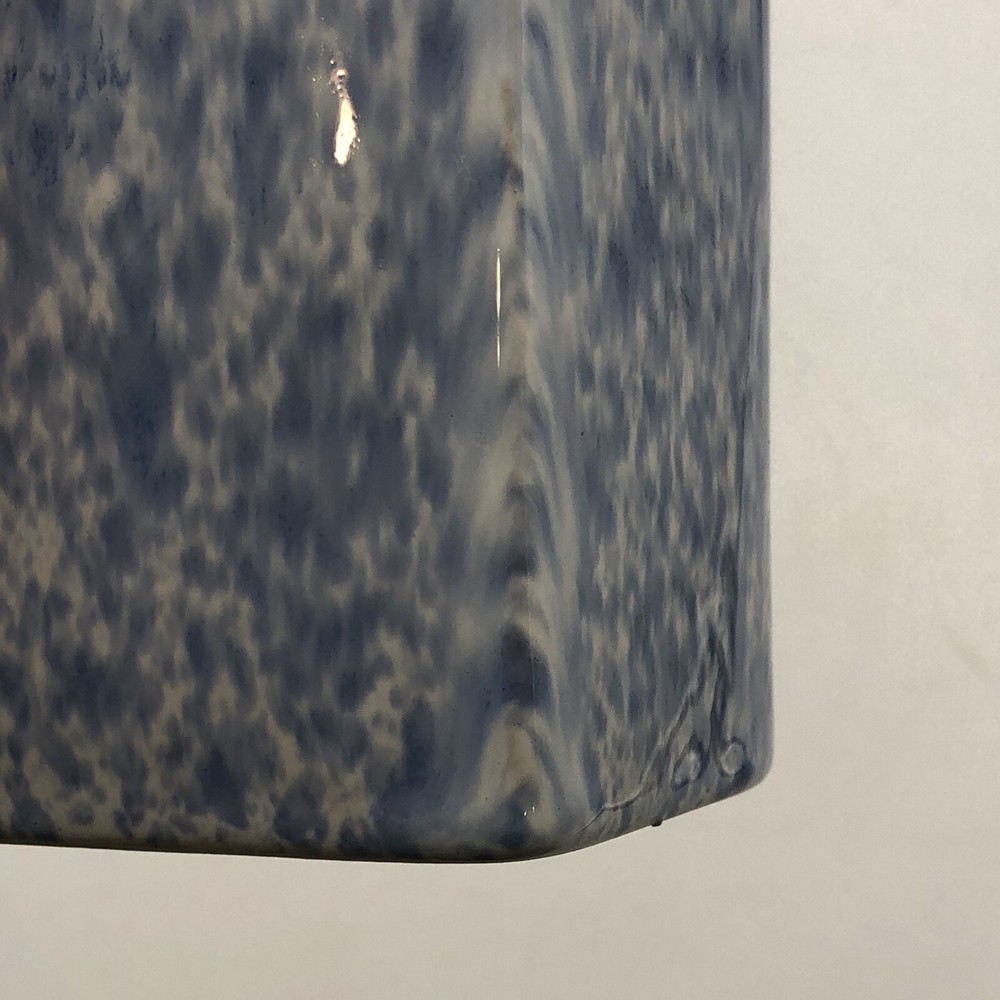 Studio Crafted Blue Square Brioche Glaze Vase