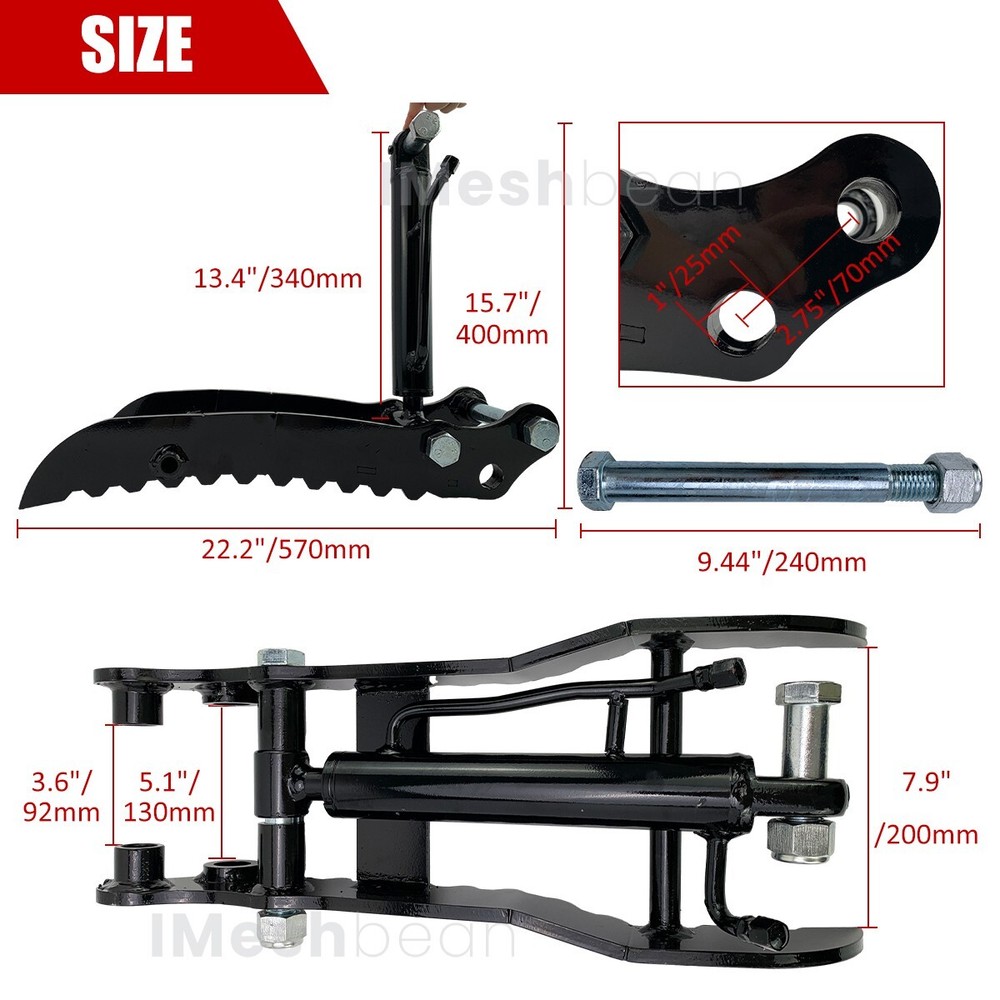 Hydraulic Thumb Clip For Mini Excavators Small Digger Pick Up Irregular Objects