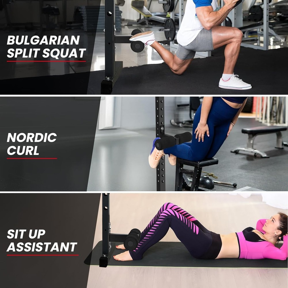 Nordic Hamstring Curl Squat Rack Attachment, Sit Up Assistant Device Abdominal C