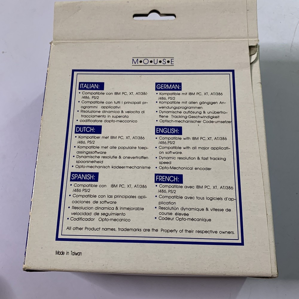 Opto-Mechanical Mouse Track-ball 3-Button Serial Connection Wired