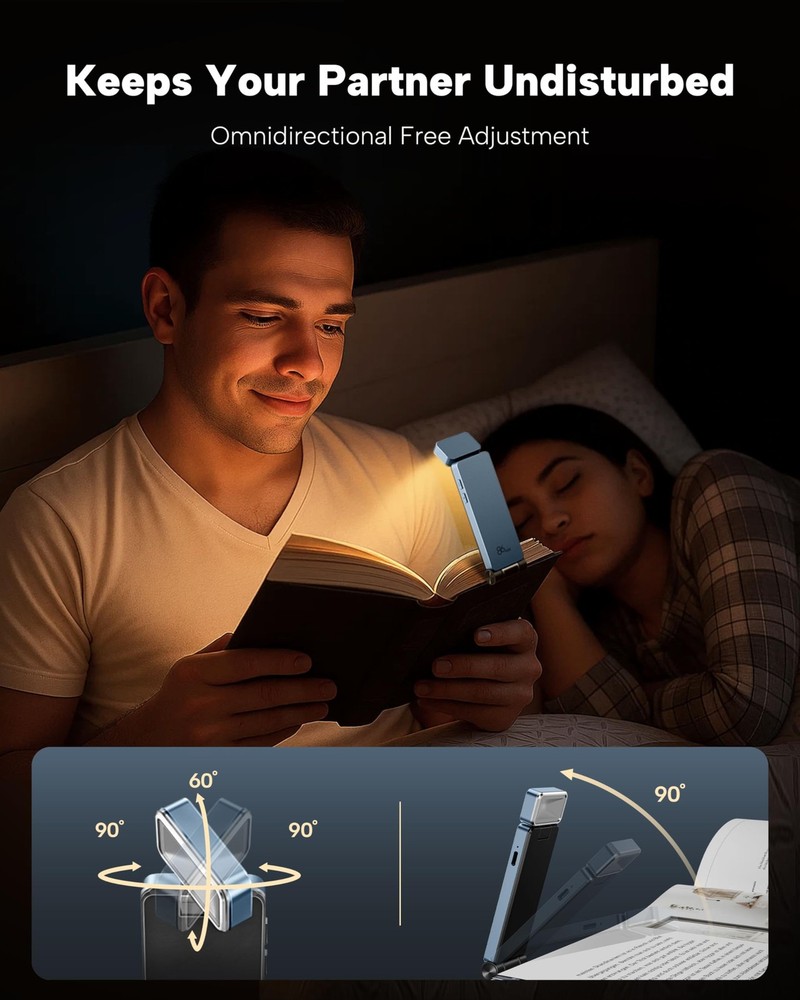 Book Light Rechargeable Clipon Led Reading Light For Bed Night Use 3 Color Tem