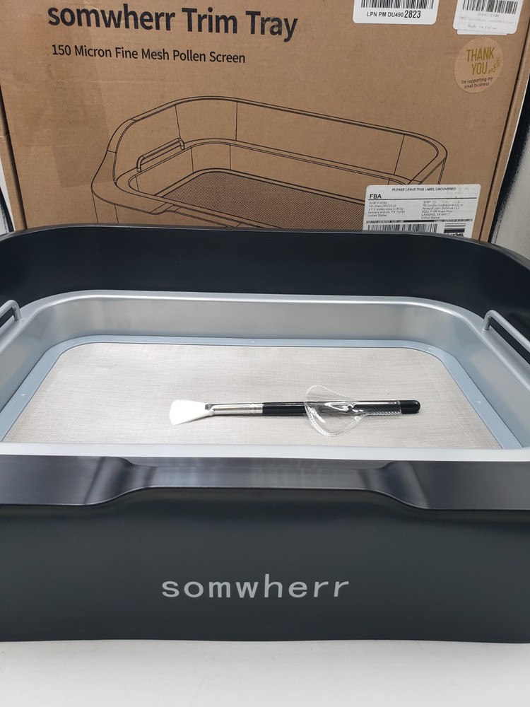 somwherr Tray with Replaceable 150 Micron Fine Mesh Screen and Static Brush