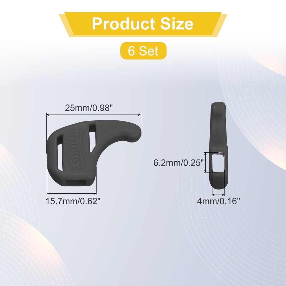 6Pair Silicone Eyeglasses Retainer for Eyeglasses, Black