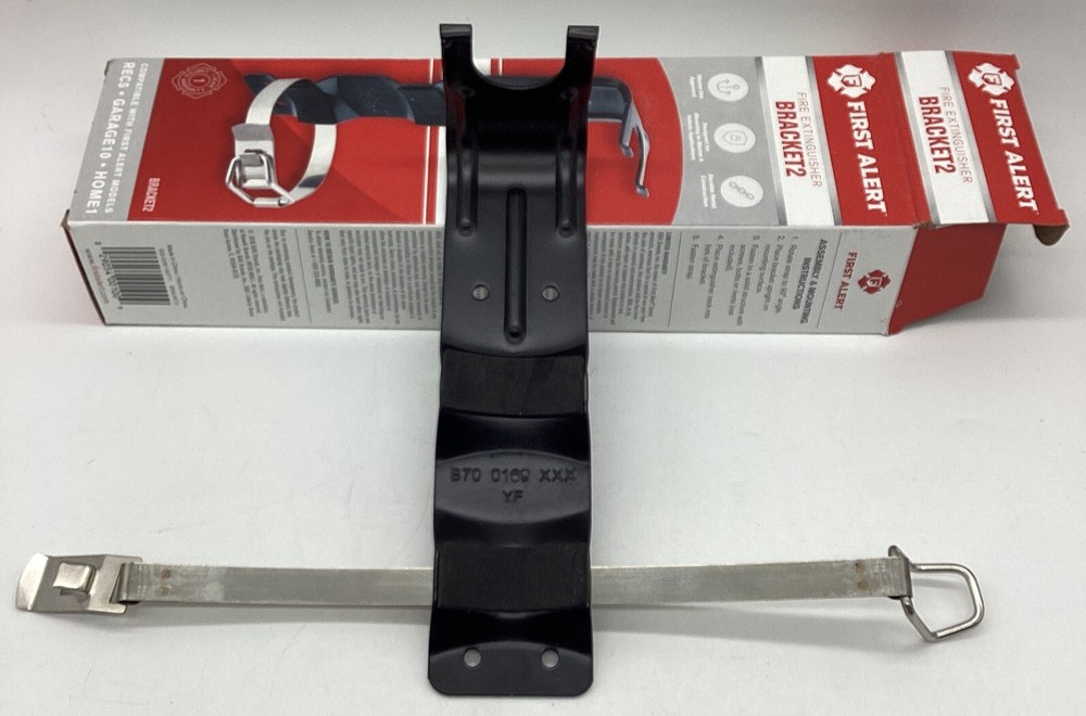 First Alert BRACKET2 Replacement Fire Extinguisher Wall, Marine Car Steel Black