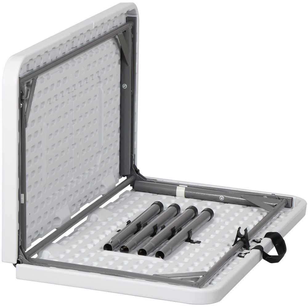 Heavy Duty 34" Folding Table Plastic Square Card Table w/Carrying Handle White