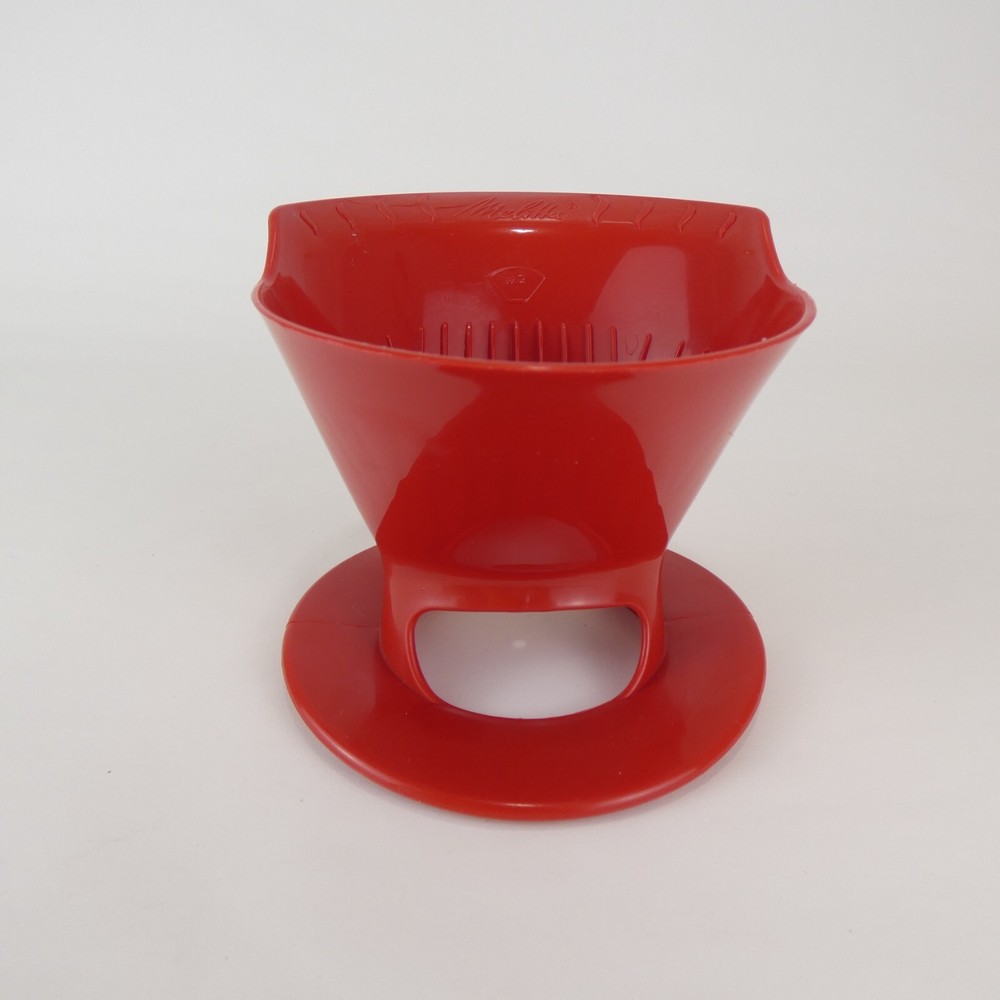 Melitta Pour Over Coffee Maker Red 1 Cup Plastic Brewing Cone Filter No 2 USA
