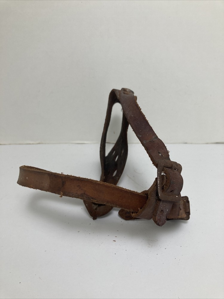 Vintage Thick Leather Dog Muzzle Large - XLarge adjustable strap