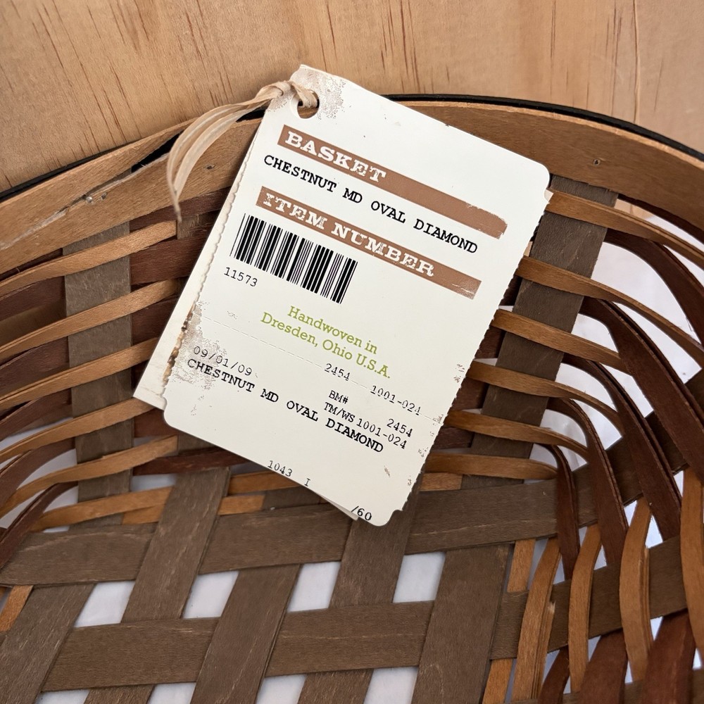 Longaberger Chestnut Medium Oval Diamond Basket