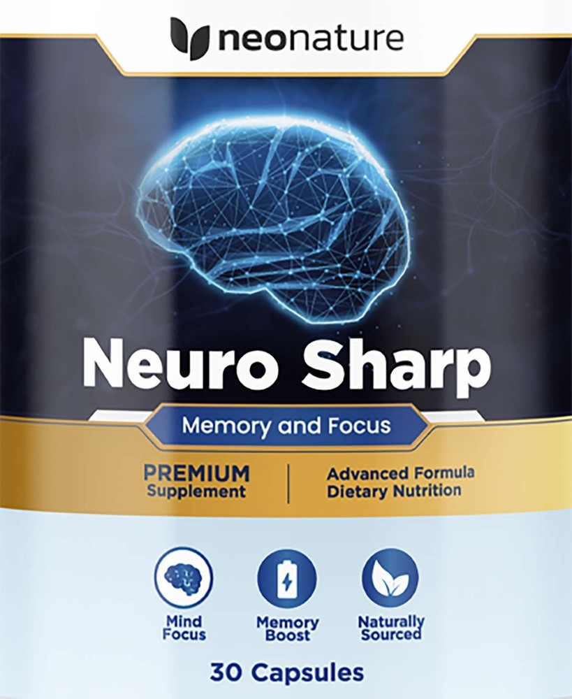 Neuro Sharp Memory Focus & Cognitive Support Dietary Supplement 30 Capsules
