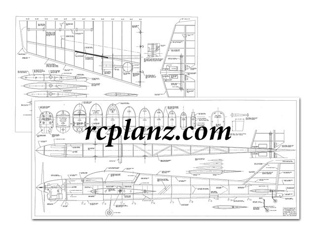 R/C AIRPLANE PLANS & PATTERNS: Typhoon 2+2 78" Wingspan - RC Pattern Plane