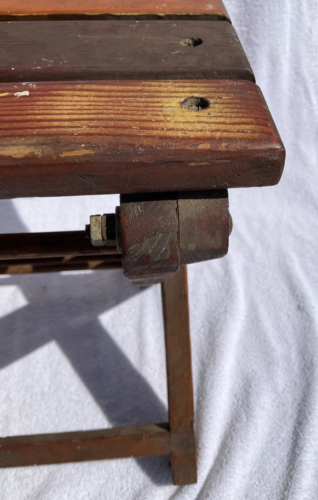 Vintage Folding Wooden Step Stool Seat