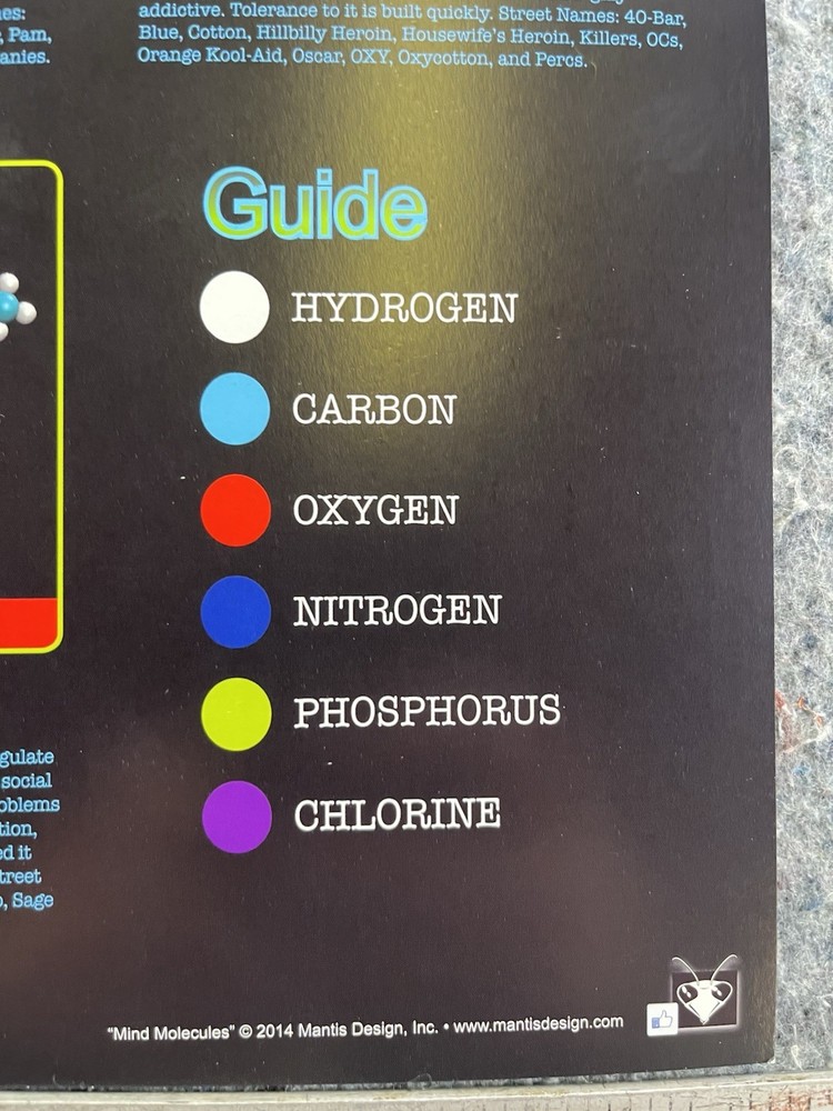 Mind Molecules Science Chemistry Poster Drugs Molecular Chart 12x36