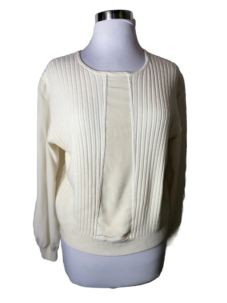 St. John Knit Sweater Off White Size Large