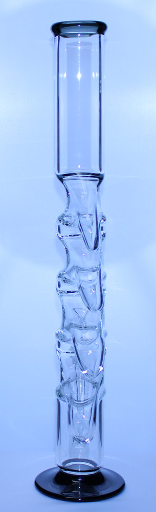 Quad Hook Water Pipe W/ Colored Trim | Black | 20"