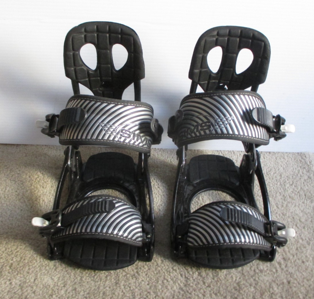 Sims Black/Gray Snowboard Bindings Size M/L