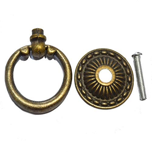 10 Pcs Bronze Drawer Ring Pulls Vintage Decorative Handles Antique Bronze