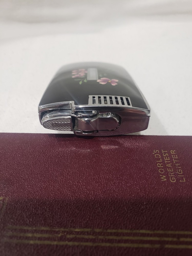 Vintage Ronson Pal Cigarette Case/Lighter Combo Black Enamel & Silver