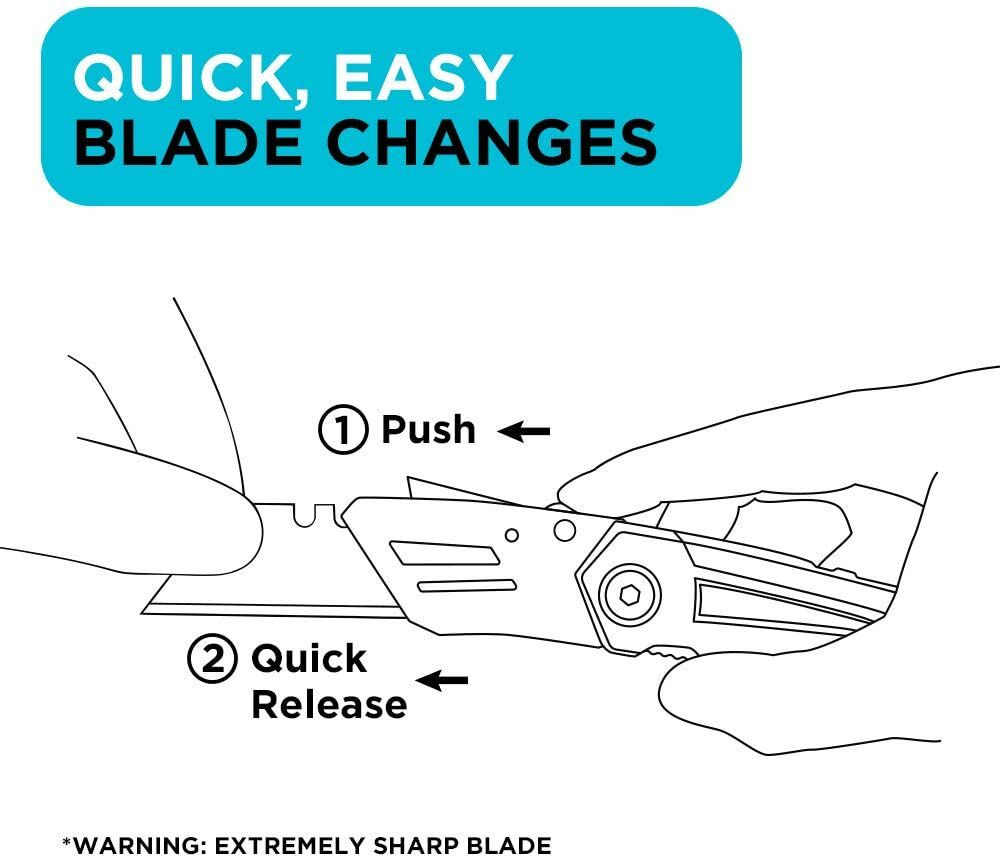 BLACK+DECKER Utility Knife With Blade Storage - BDHT10002