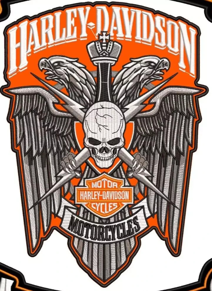 Set Of3 Harley Davidson Rocker Shield Biker Vest / Jacket Embroidered Patch