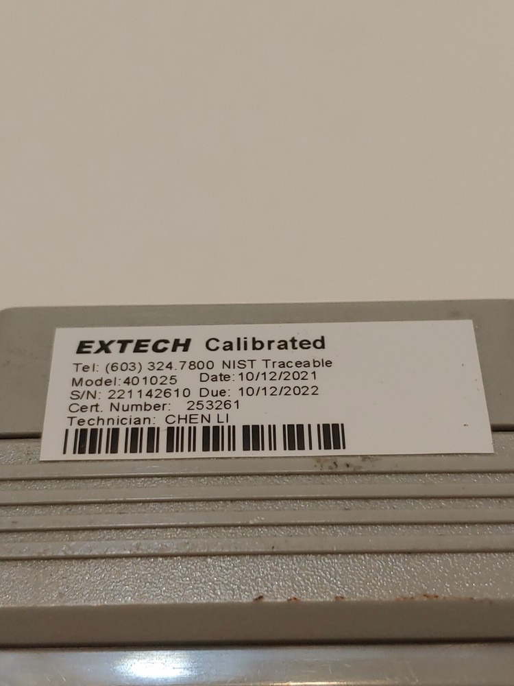 Extech Light Meter Model 401025 Traceable 0.1mV/1digit Max. 200mV