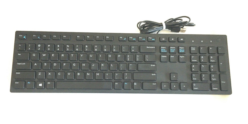 DELL USB Wired Replacement Computer Black Slim Keyboard KB216-T
