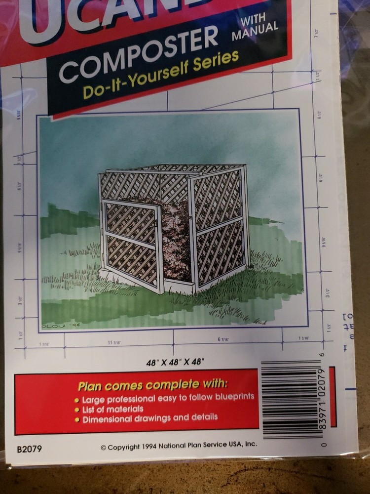 UCANDO B2079 Composter Plans Rebagged With Material List NOS
