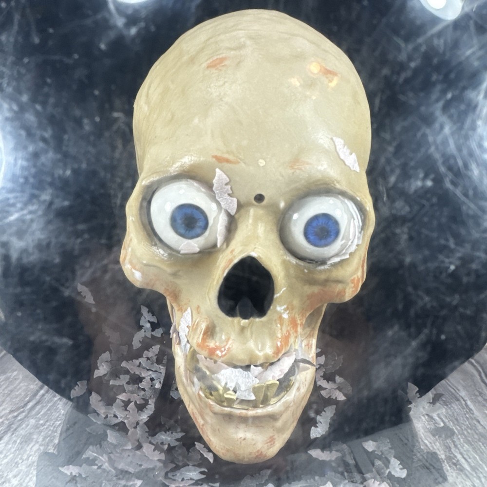 Tornado Globe Skull Large Halloween Animated Decoration Tested & Working!