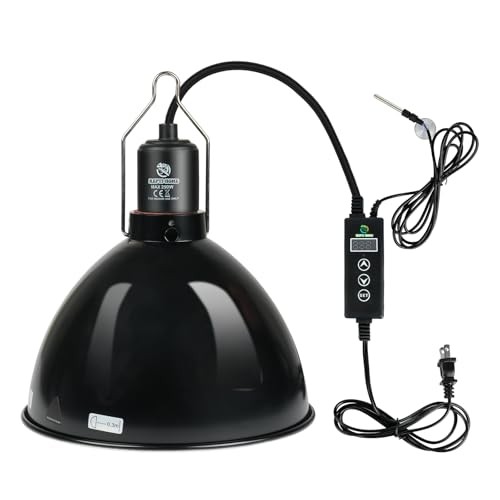 Reptile Light Fixture with Dimming 8.5in Deep Dome(Temperature Display)