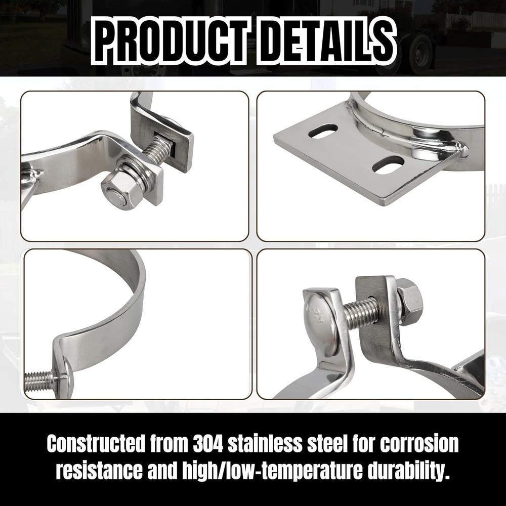 5" Exhaust Stack Mounting Bracket For Peterbilt 379 359 1987-1993 Replace 10294