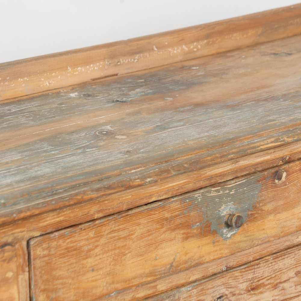 19th Century Swedish Rustic Pine Sideboard Console