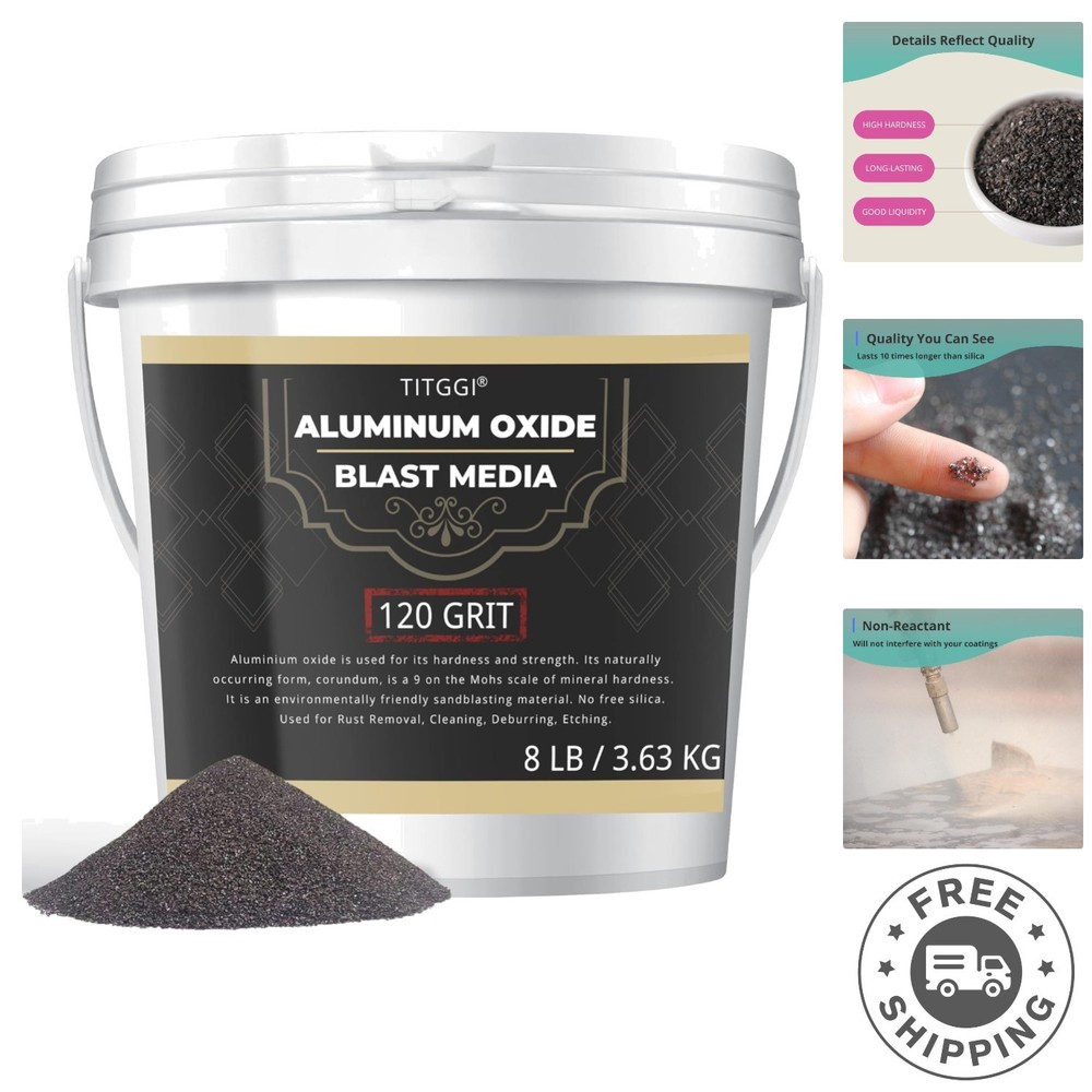 8 LBS Aluminum Oxide Blast Media -  120 Grit for Efficient Sandblasting