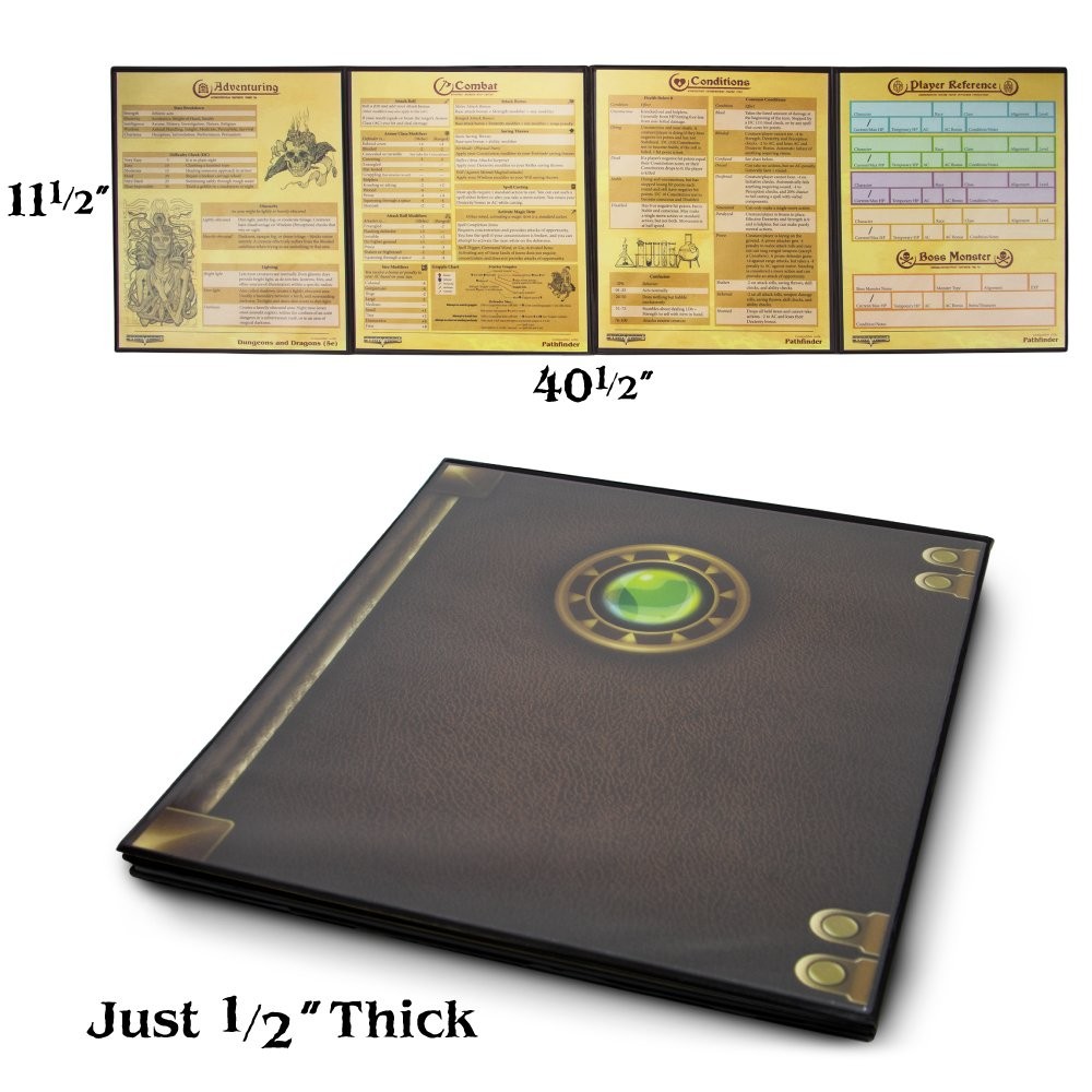 The Master's Tome 4-Panel Customizable GM Screen with Free Inserts – Dry Eras...