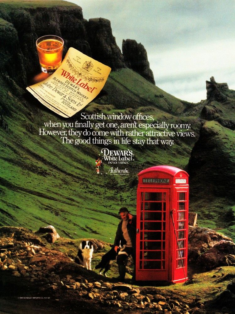 DEWAR'S WHISKY AD #4 RARE 1989