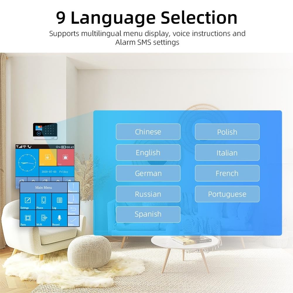 WiFi Alarm System for Home Security,DIY 4G Smart Home Security System, Wirele...