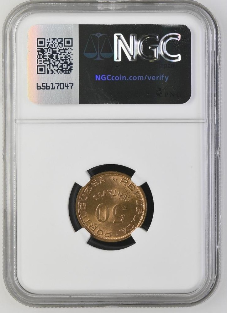 Cape Verde 50 Centavos 1968 NGC MS 64 RB