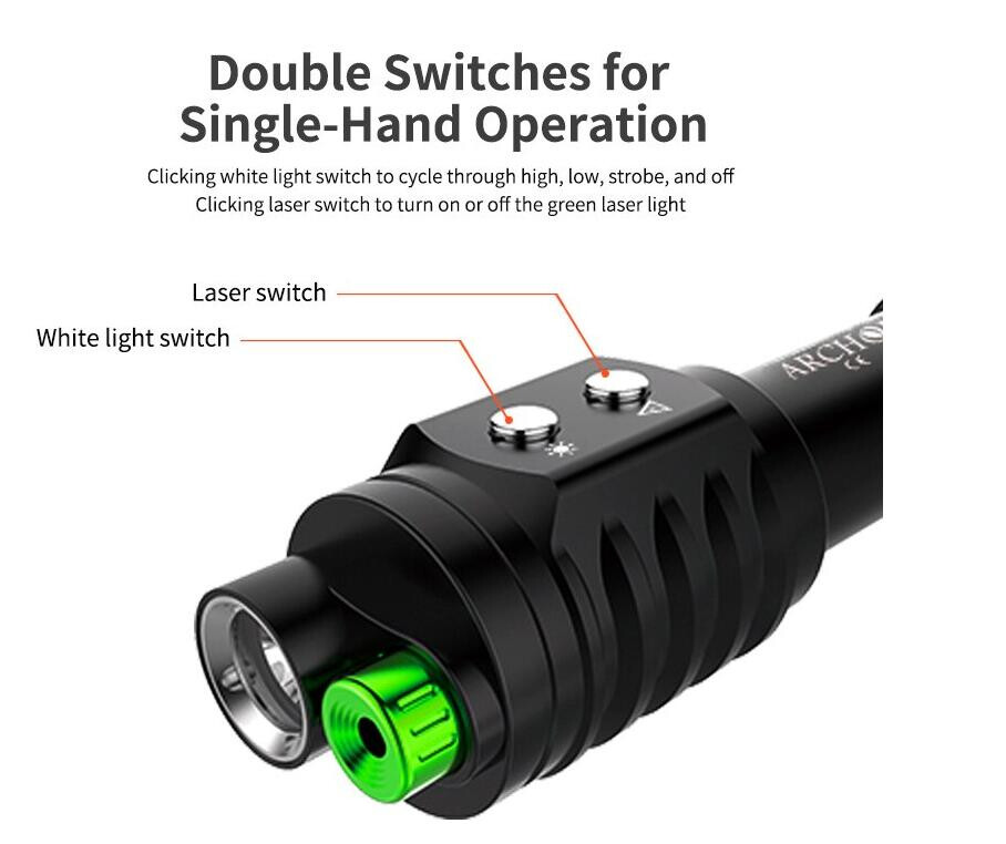 Archon J2 Green Laser Light Professional Diving Training Instructor Flashlight