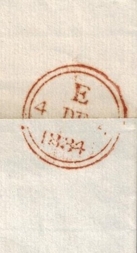 Bermuda 1834 Outer Letter w/ PM 2 RED Front & London Double Circle Receiver Back