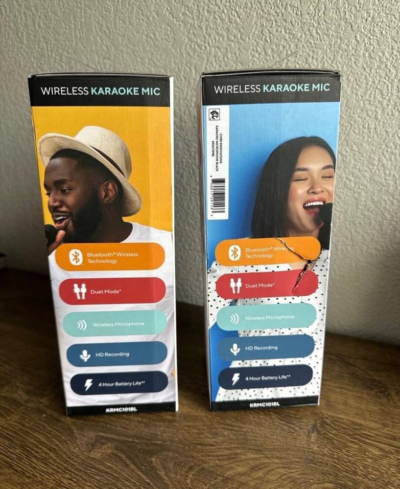 2 Core Innovations Wireless Bluetooth Karaoke Microphone w/ Speakers (KRMC101BL)