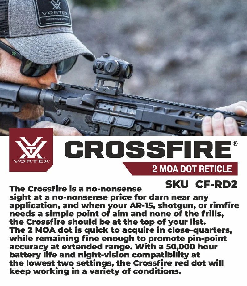 Vortex Optics Crossfire Red Dot Sight CF-RD2 with Free Hat Camo Forest Bundle