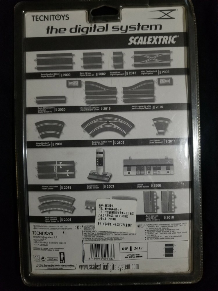 TECNITOYS SCALEXTRIC TRACK REF# 2013 RECTA 90mm digital system/ fast free ship