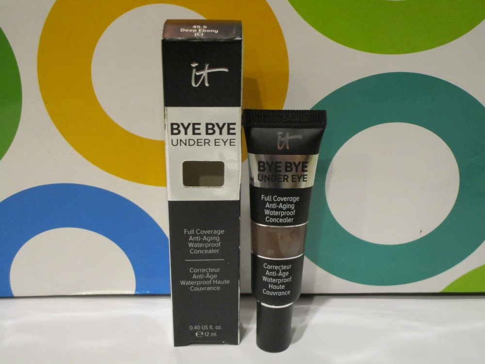 IT COSMETICS ~ BYE BYE UNDER EYE WATERPROOF CONCEALER ~ 45.5 DEEP EBONY ~0.40 OZ