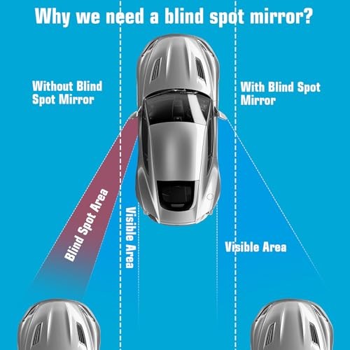 2 Pcs Blind Spot Mirror,Rectangle Car Side Mirror Blindspot Angle Adjustable
